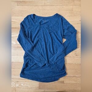 Liz Lange Maternity Navy Heather Long Sleeve Top
